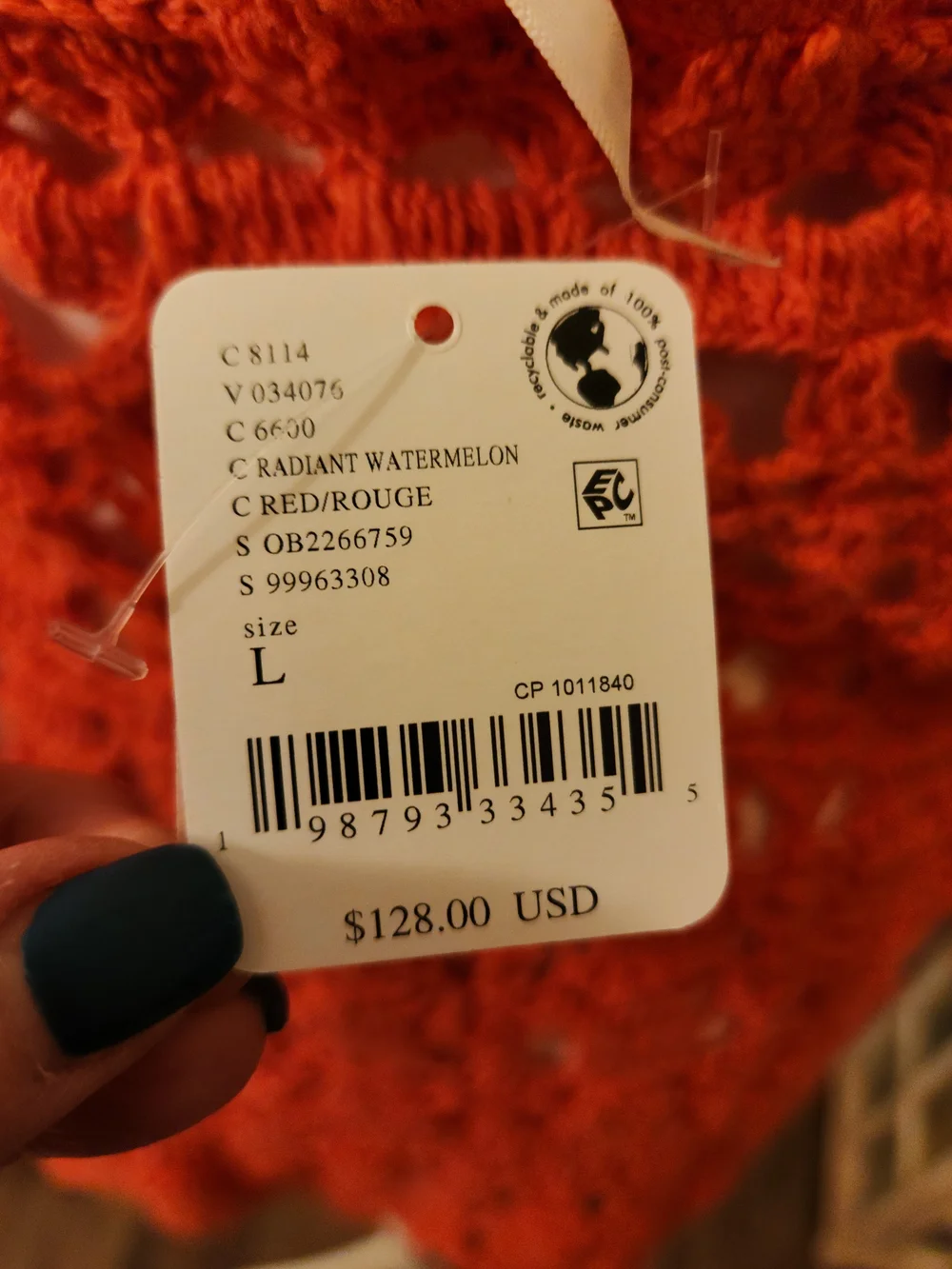 Free People Bayside Crochet Halter Top Large